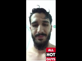 Turkish Man Handsome Jerking Off Shower